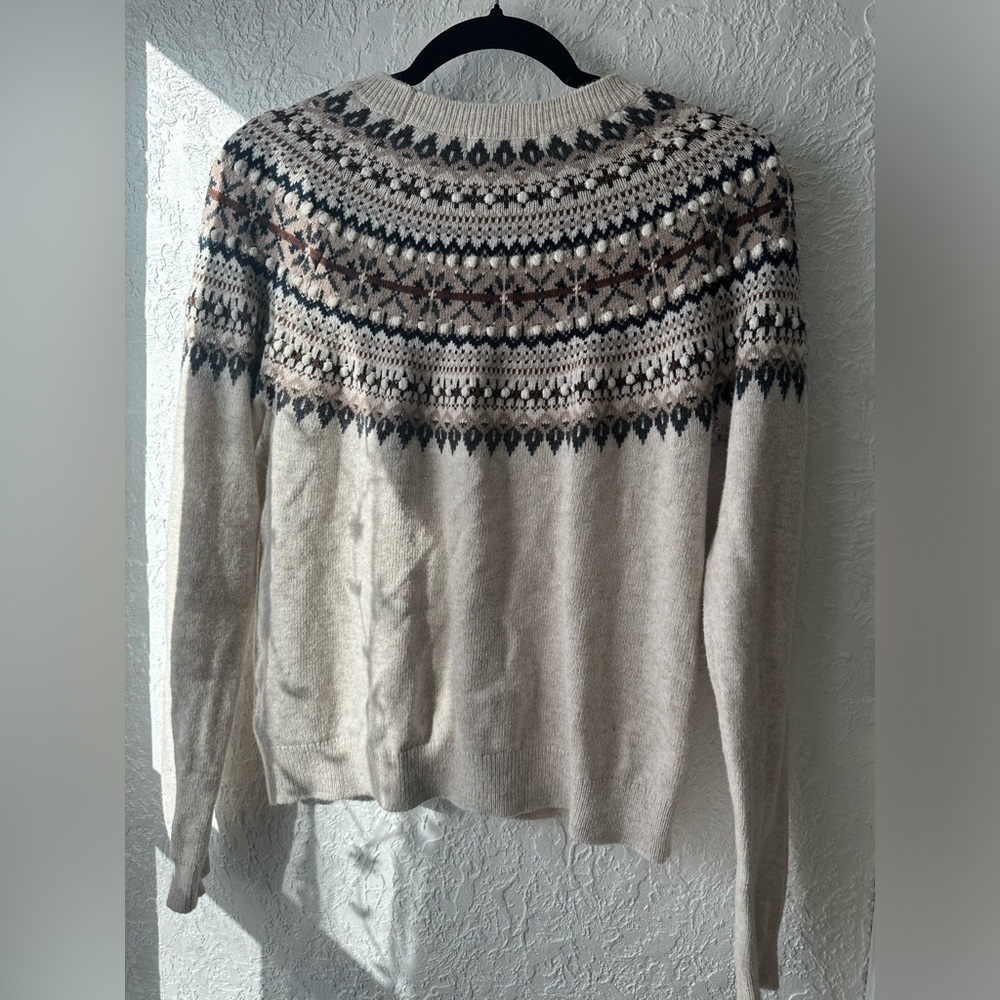 H&M LOGG label graded goods light crew neck knit medium